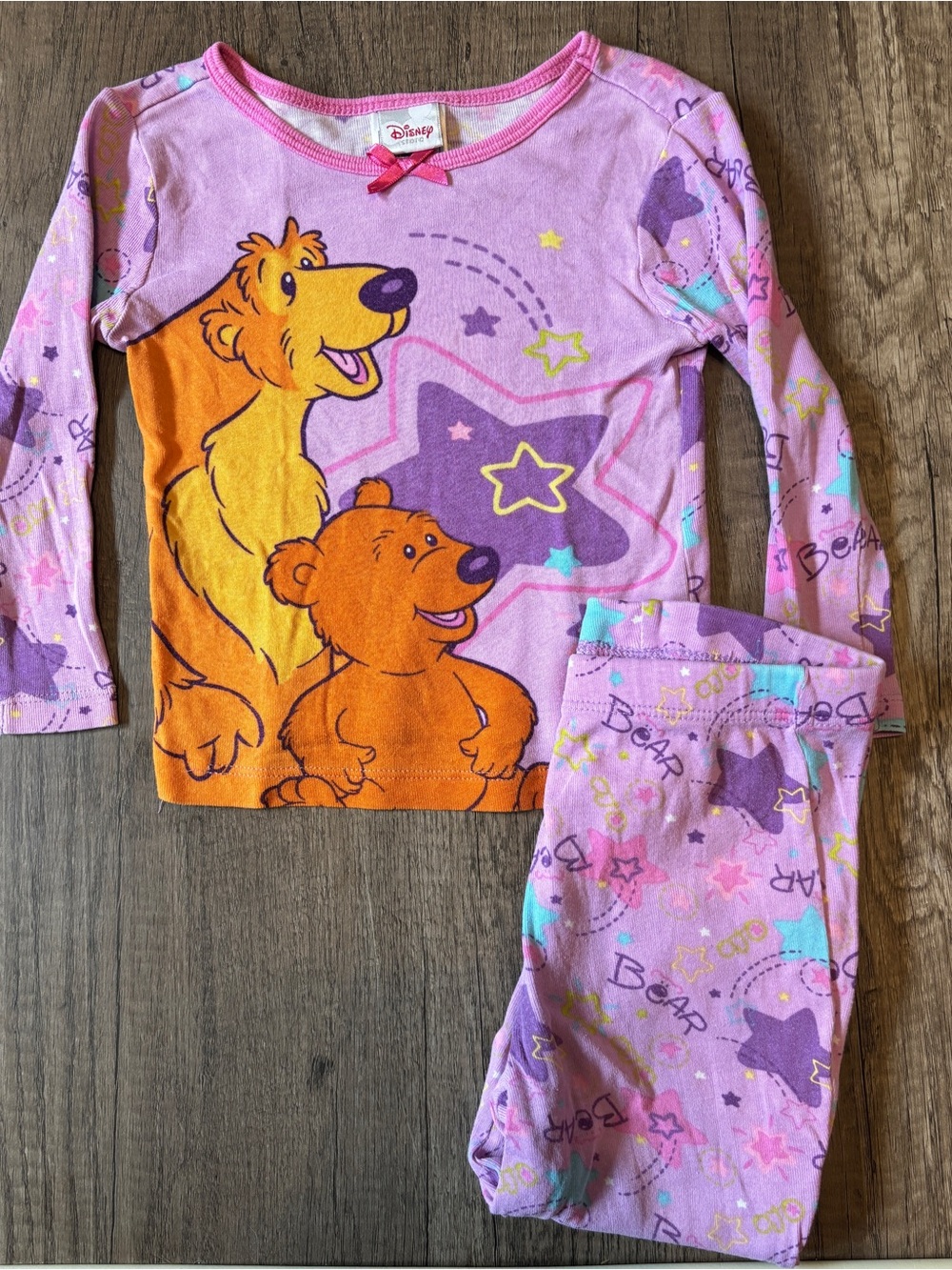 Vintage 2000s Y2K Disney Bear In The Big Blue House Toddler Girl Pajamas Sz 4